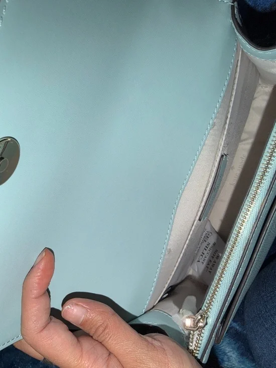 kate spade light blue Pebbled Leather Chain Crossbody - Picture 2 of 4